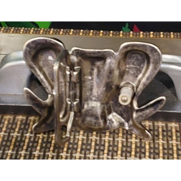 Women's Metal and Rhinestone Cowboy Boots Belt Buckle. Medium - Picture 2 of 4